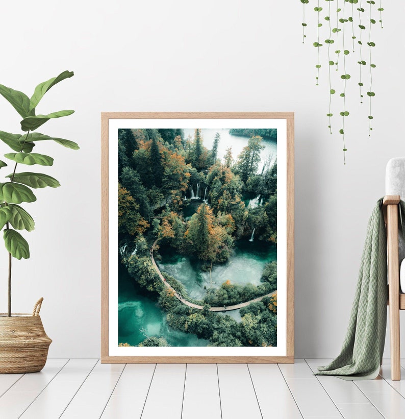 Landscape Wall Art Prints, Nature Photography, Blue Lake, Green Forest Mountain, Unique Wall Decor, Gallery Wall Set, Digital Download image 8