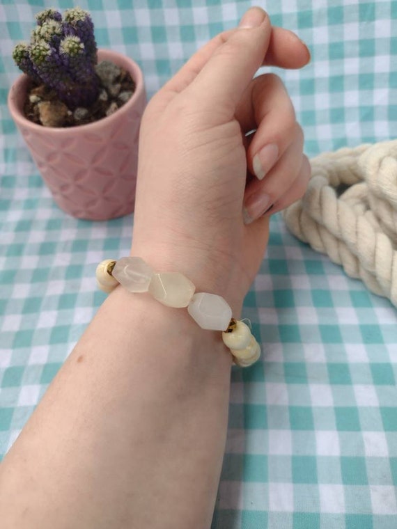 calcite and quartz bracelet