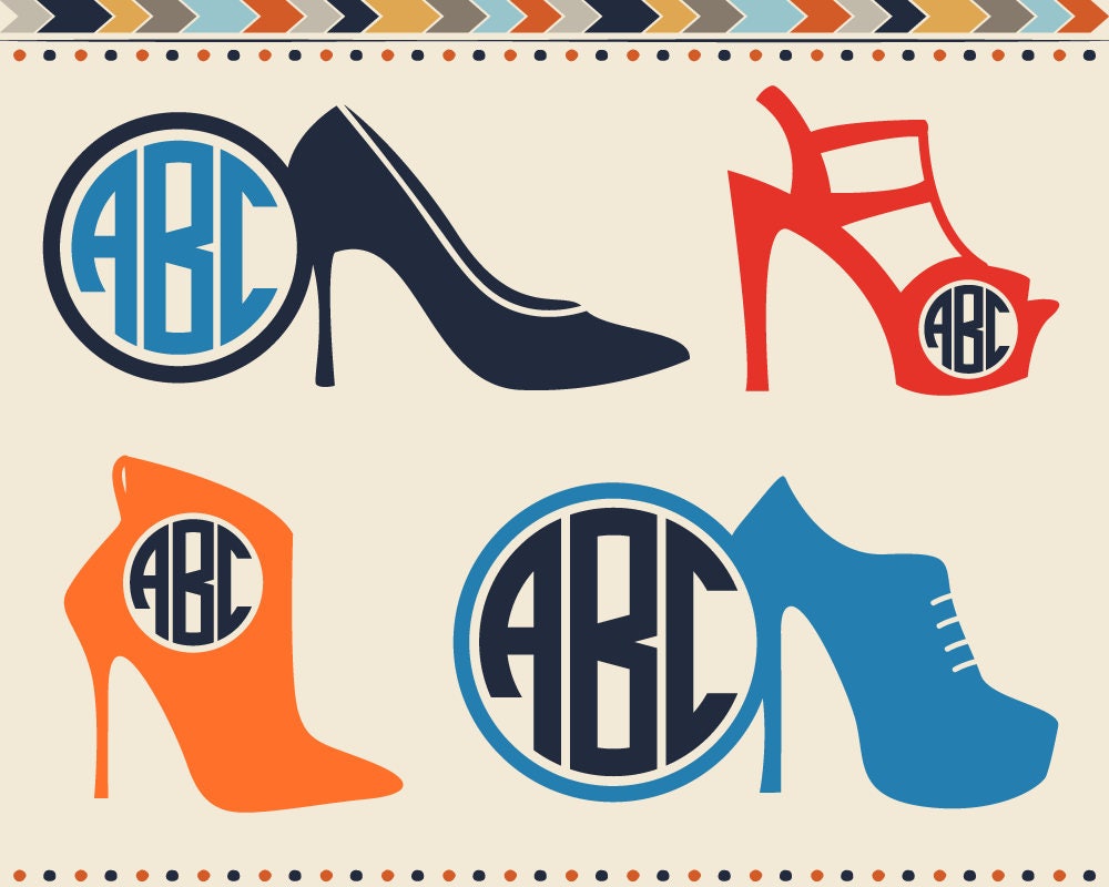 High Heels SVG Cut File Stilettos Monogram Svg High heel Shoes Etsy