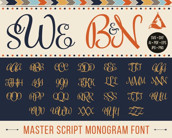 Download Master Script Monogram Font Svg Monogram Initial Svg ...