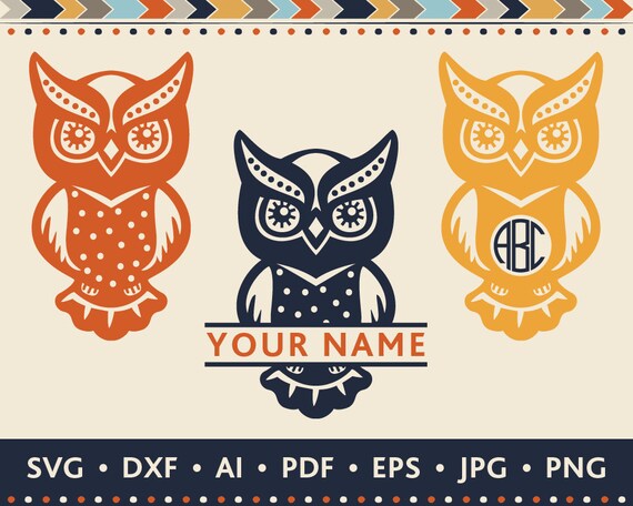 Download Owl SVG Owl Monogram SVG Cut File Owl Frames Svg Monogram ...