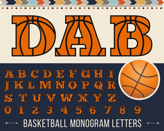 basketball font svg orange letters with black ribs monogram etsy basketball font