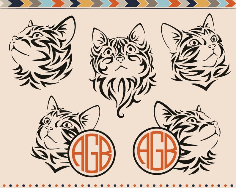 Download CAT Svg Kitten Snout Svg Kitty Monogram Frame Svg Cricut ...