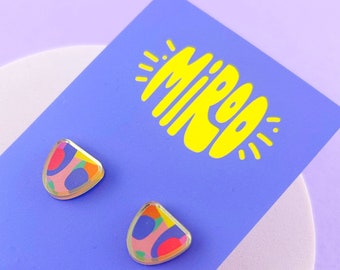 Colourful stud earrings, fun studs