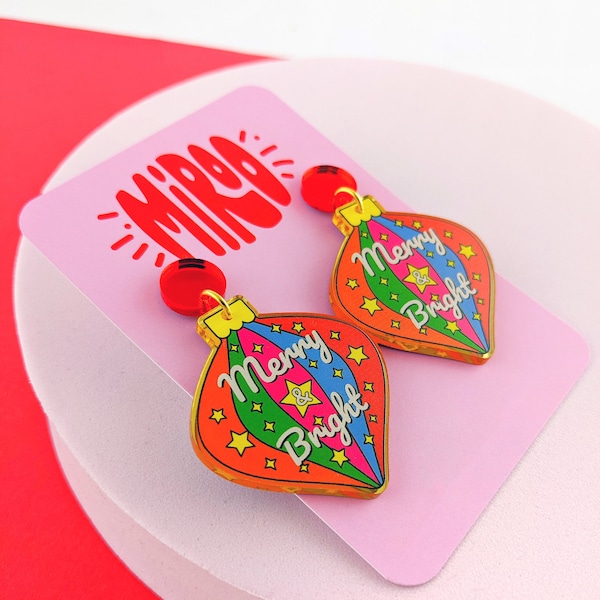 Christmas bauble earrings