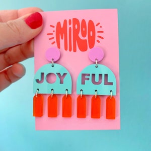 Fun Acrylic Earrings - Uplifting, Colourful Statement Jewellery