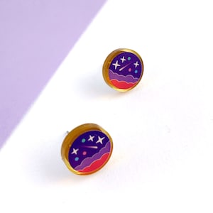 Colourful stud earrings / acrylic space studs image 4