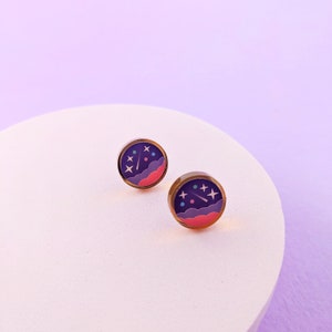 Colourful stud earrings / acrylic space studs image 5