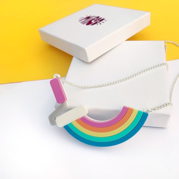 Pastel Acrylic Rainbow necklace