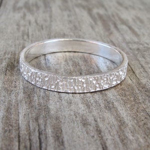 Textured sterling silver ring, eco-friendly silver wedding band or everyday ring image 2