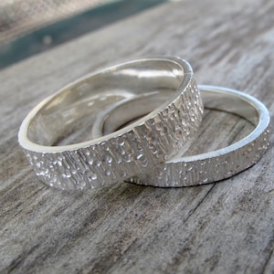 Textured sterling silver ring, eco-friendly silver wedding band or everyday ring image 5