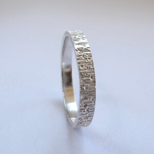 Textured sterling silver ring, eco-friendly silver wedding band or everyday ring image 3