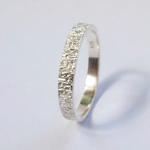 Textured sterling silver ring, eco-friendly silver wedding band or everyday ring image 1