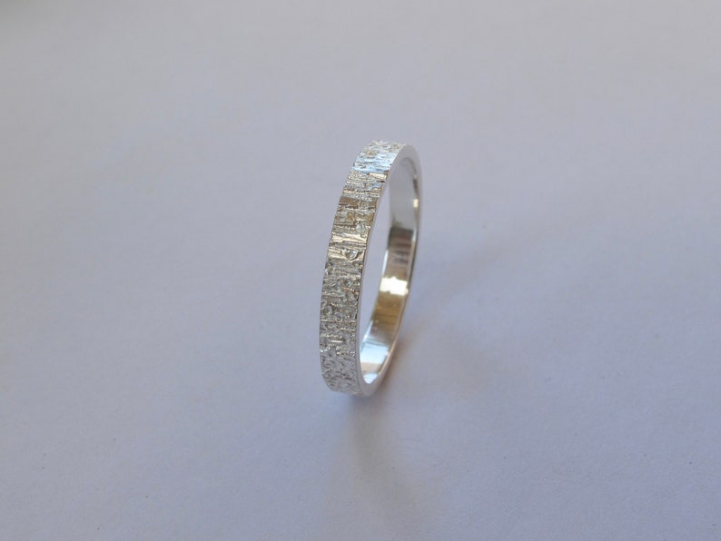 Textured sterling silver ring, eco-friendly silver wedding band or everyday ring image 4