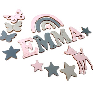 Holzbuchstaben Kinderzimmer – personalisierter Name fürs Türschild, Namensschild Babyzimmer, Kinderzimmer Deko Geschenk Geburt & Taufe