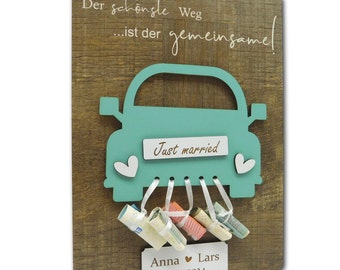 Geldgeschenk I Hochzeitsgeschenk I Hochzeit I Auto I Geschenk Brautpaar I Geldgeschenke I Geldverpackung I Geld von Herzen verschenken