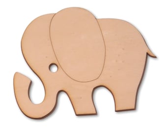 Holzrohling Elefant 10cm. Holzmotiv zum selbst bemalen.