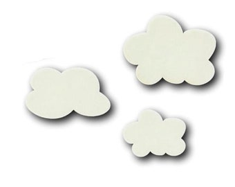 Supplementary set for wooden letters 7 cm I 3 white clouds