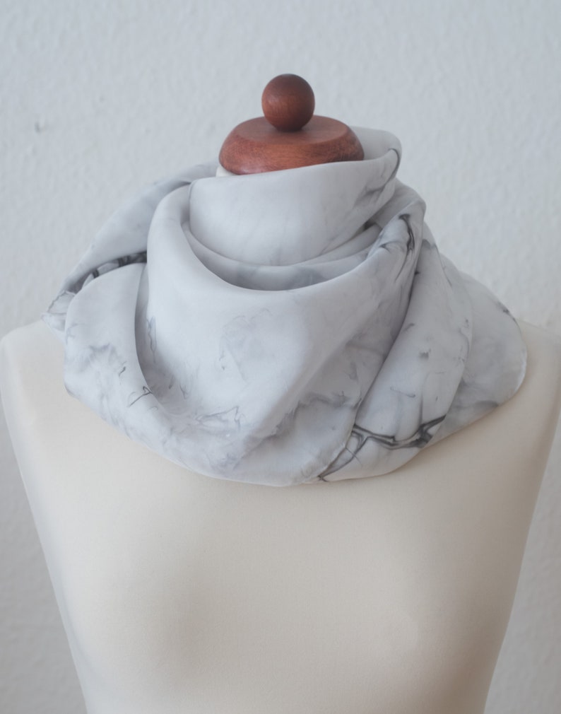 hand dyed 100/% silk black white silk scarf