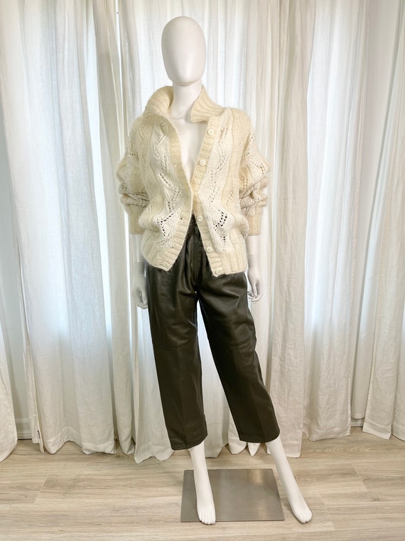 Vintage green leather pants.