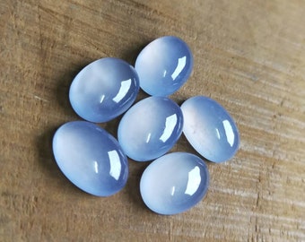 5 Matched Pair,Aqua Blue Chalcedony Faceted Coins Shape Cabochon,Size 10mm