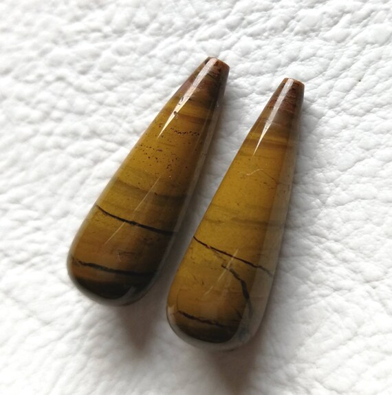 ジャスパー ハーフ ドリル ドロップ ペア 23 x 8 MM サイズ