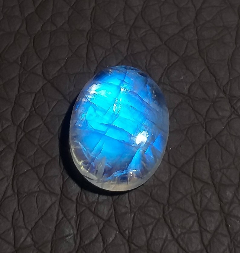 NW Natural Rainbow Moonstone Loose Cabochon Oval Shape Blue Moonstone Cabochon 19\u00d714MM