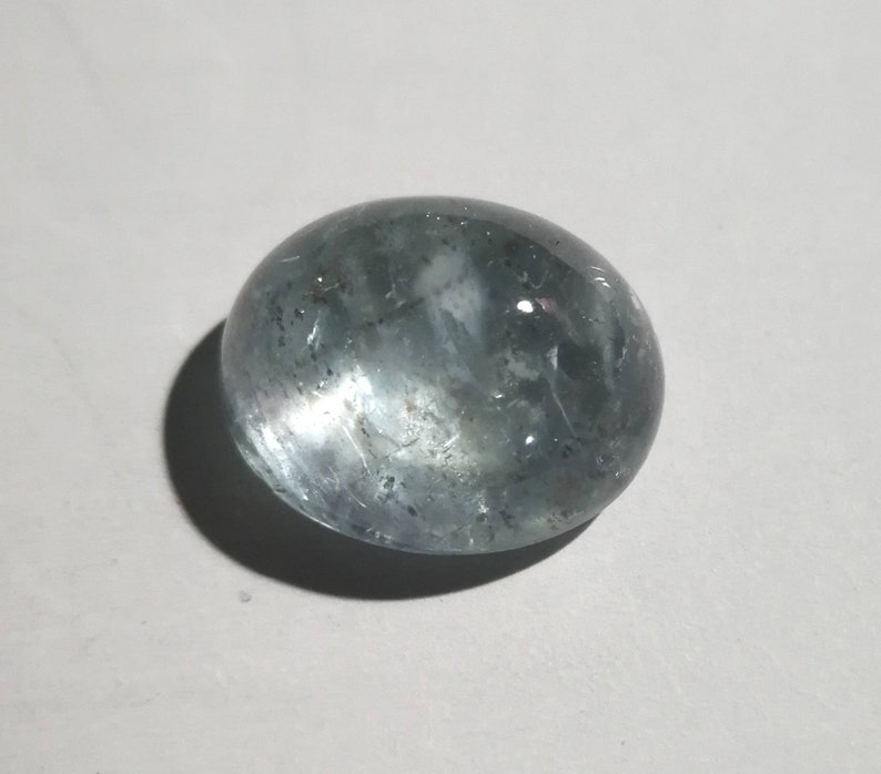 Full luster. Good quality aquamarine cabochon 18x15mm size Natural Moss Aquamarine oval shaped cabochon