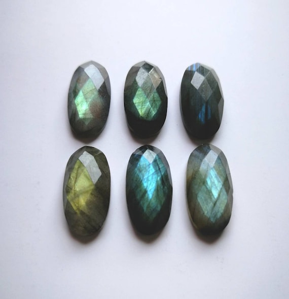 Details about / 100/%Natural Labradorite Checker Cut Oval round Cabochon Gemstone