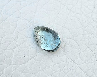 Moss Aquamarine 12x8.5MM teardrop cabochon. Natural Moss Aquamarine gemstone for jewelry. (IB Lot)
