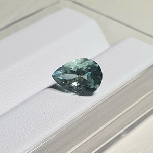 Aquamarine teardrop gemstone 10x7mm. Blueish green Aquamarine faceted loose gemstone for jewelry. **M.Lot**