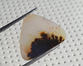 Piedra preciosa de ágata dendrítica tamaño 18x15MM. Piedra preciosa suelta de ágata dendrítica escénica natural.