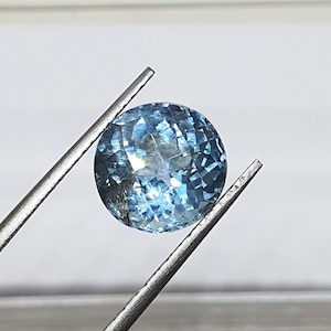 Aquamarine round gemstone 9.5mm size. Santa Maria Aquamarine checker board faceted loose gemstone for jewelry. **M.Lot**