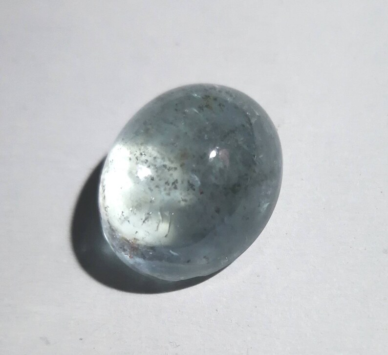 Full luster. Good quality aquamarine cabochon 18x15mm size Natural Moss Aquamarine oval shaped cabochon