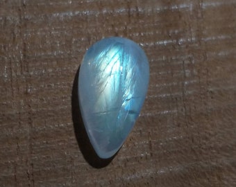 White Rainbow Moonstone Cabochon 17×10mm Teardrop Shape Cabochon. Blue moonstone Loose Cabochon