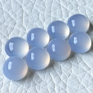 Chalcedony 11MM round shape cabochon. Natural Blue Chalcedony loose cabochon for jewelry.