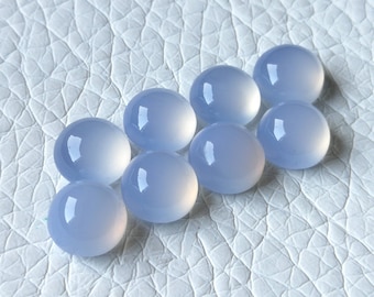 Chalcedon 11 mm, okrągły kaboszon. Naturalny, niebieski chalcedon, luźny kaboszon do biżuterii.