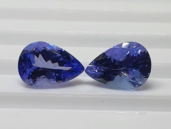 Tanzanite pair 10x7MM teardrop faceted gemstone. Natutal Tanzanite drps pair for earring.