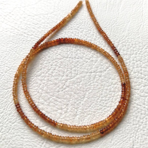 AAA Mandarin Garnet faceted 3MM rondelle beads. 17'inches strand. Spessartite Mandarin Garnet beads necklace.