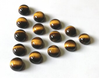 Natural Tiger eye 12mm round shape cabochons. Handpolished stuff and good making. Price per stone.