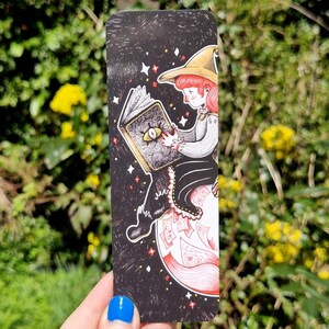 Spellbook Witch Bookmarks - Witchcore - Spooky Cute - Bookish Artwork - Reading Accessory - Book Lover - Black Ink Illustration - Book Gifts
