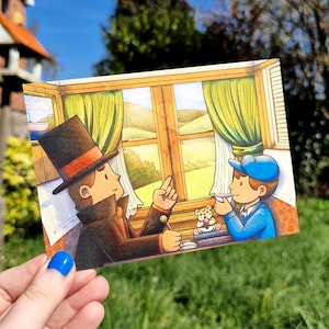 Layton Inspired Postcard - Pandora&#39;s Box - Diabolical Box - Fanart Illustration- Puzzle Game - Double-sided Art Print - A6 Art Print - Ds