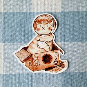 Scelta di simpatici adesivi con animali da tè - Adesivi in vinile fatti a mano in stile acquerello per diari, scrapbooking e laptop - Cottagecore Art