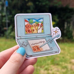 Hand-cut DS Sticker - Nintendogs Inspired - Journaling Gifts - Handmade Stickers - Video Games - Cute Stickers - Cosy Stationery - Nostalgia
