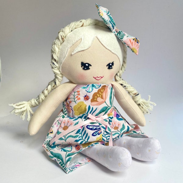 handmade doll , handmade toy, toddler doll , baby doll, heirloom doll, cloth doll, rag doll