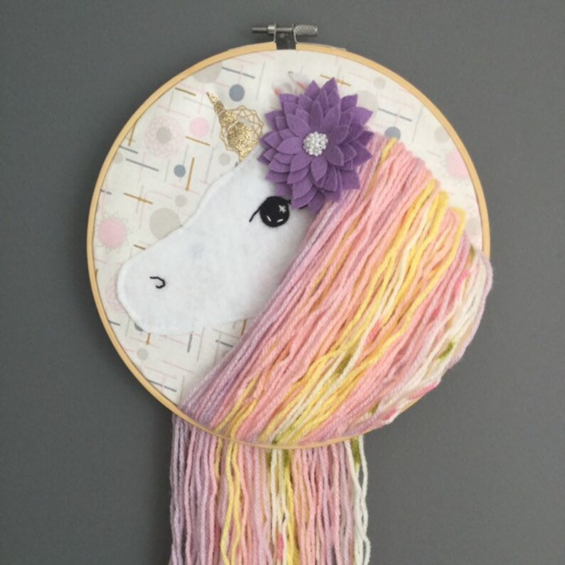Unicorn Wall Hanging Unicorn Wall Art Unicorn Hoop Hoop Etsy