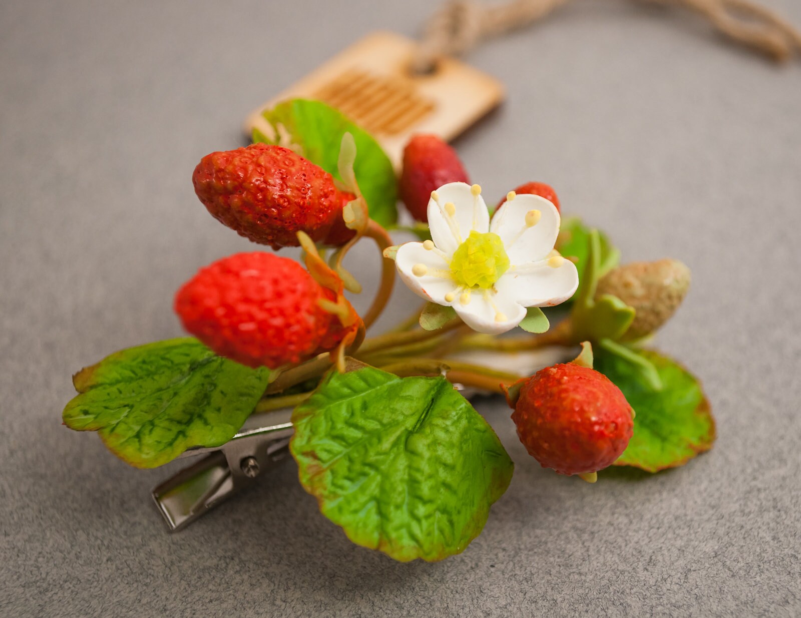 Strawberry Jewelry Set Necklace Bracelet Brooch Hair Comb Hair Pin Hair