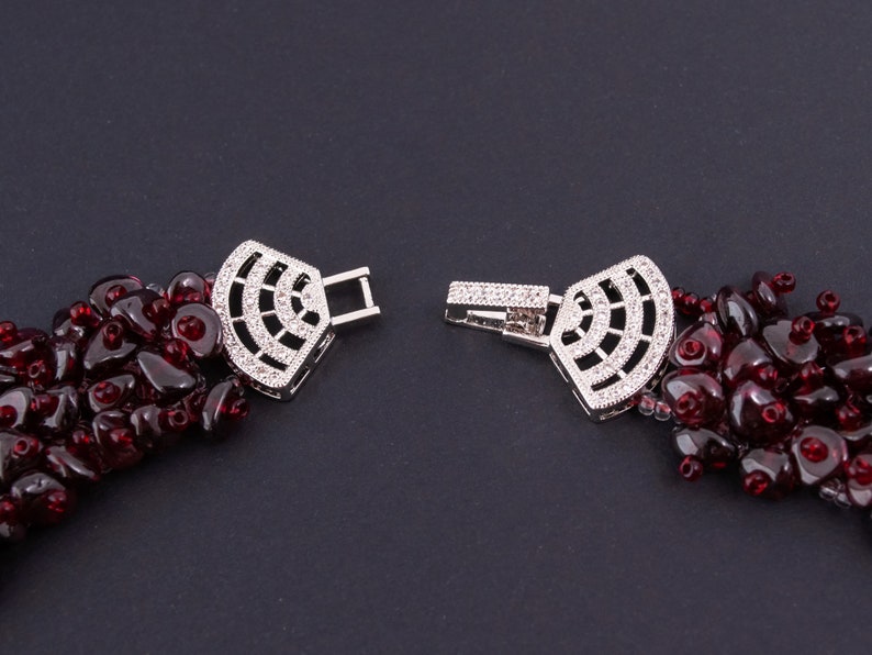 Garnet necklace \u2012 Gemstone necklace \u2012 Earrings \u2012 Garnet beads necklace \u2012 Crystal necklace \u2012 Natural garnet \u2012 Garnet necklace \u2012 Red