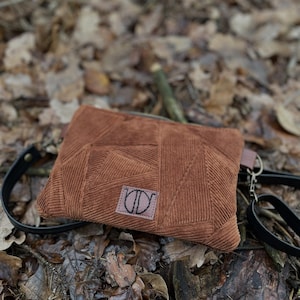 bolsa tiracolo-bolsa de rim-terno velho reciclado-marrom enferrujado