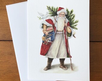 Saint Nicholas Blank Greeting Card, Single or Box of 8, with envelopes